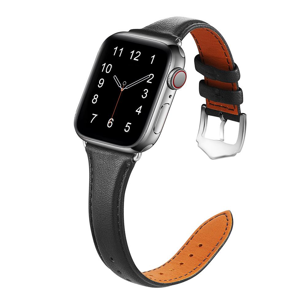 Thin Leather Strap for Apple Watch Series Small Waist Drop-buckle Genuine Leather Thin Strap Univeral Apple Watch Strap