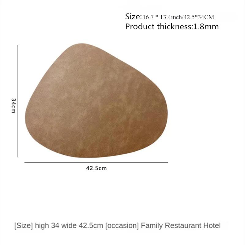 Double-Sided Anti-Slip Placemat - PU Thermal Insulation Table Mat with Water Droplet Pattern and Leather-Like Design