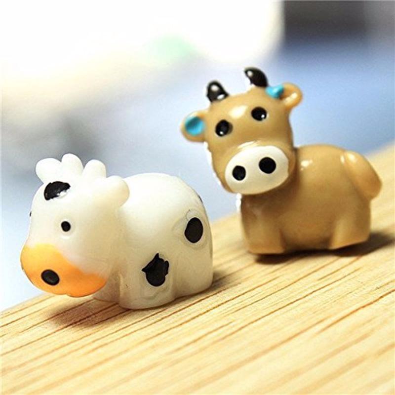 

4 шт. Новые коровы, животные, сказочный сад, миниатюры, мини-гномы, моховые террариумы, фигурки из смолы