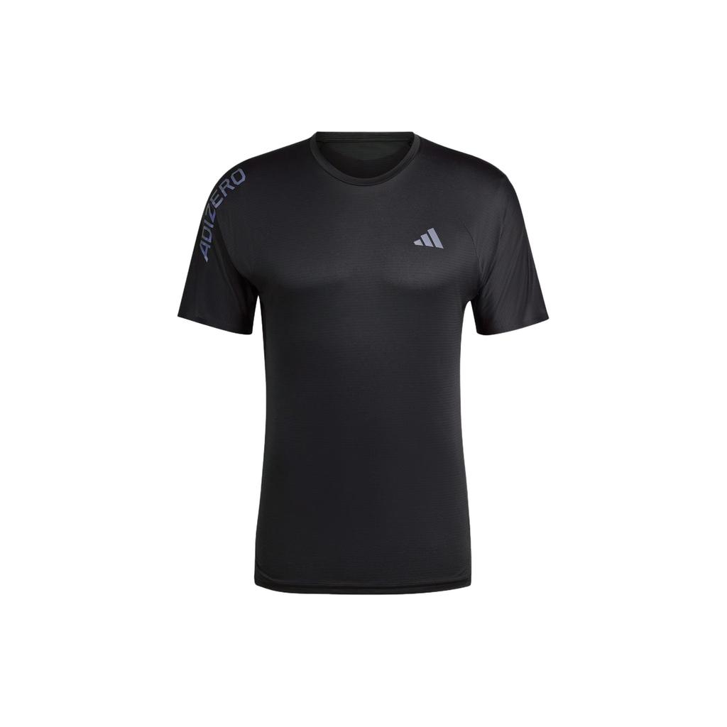 Adidas Adizero Running T-Shirt Men Tops Black Gray IK9718