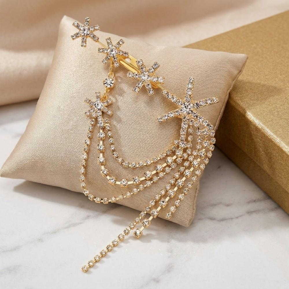 Light Luxury Star Tassel Brooch Clothes Accessories Light Luxury Broochs  Party Favors