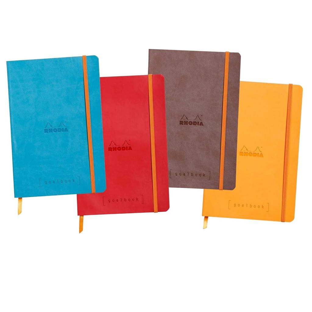 Rhodia Rhodiarama Goal 240 Dotted Italian Leather Fuchsia Pink Book, A5, Pages, Grid, Cover, (CF117809)