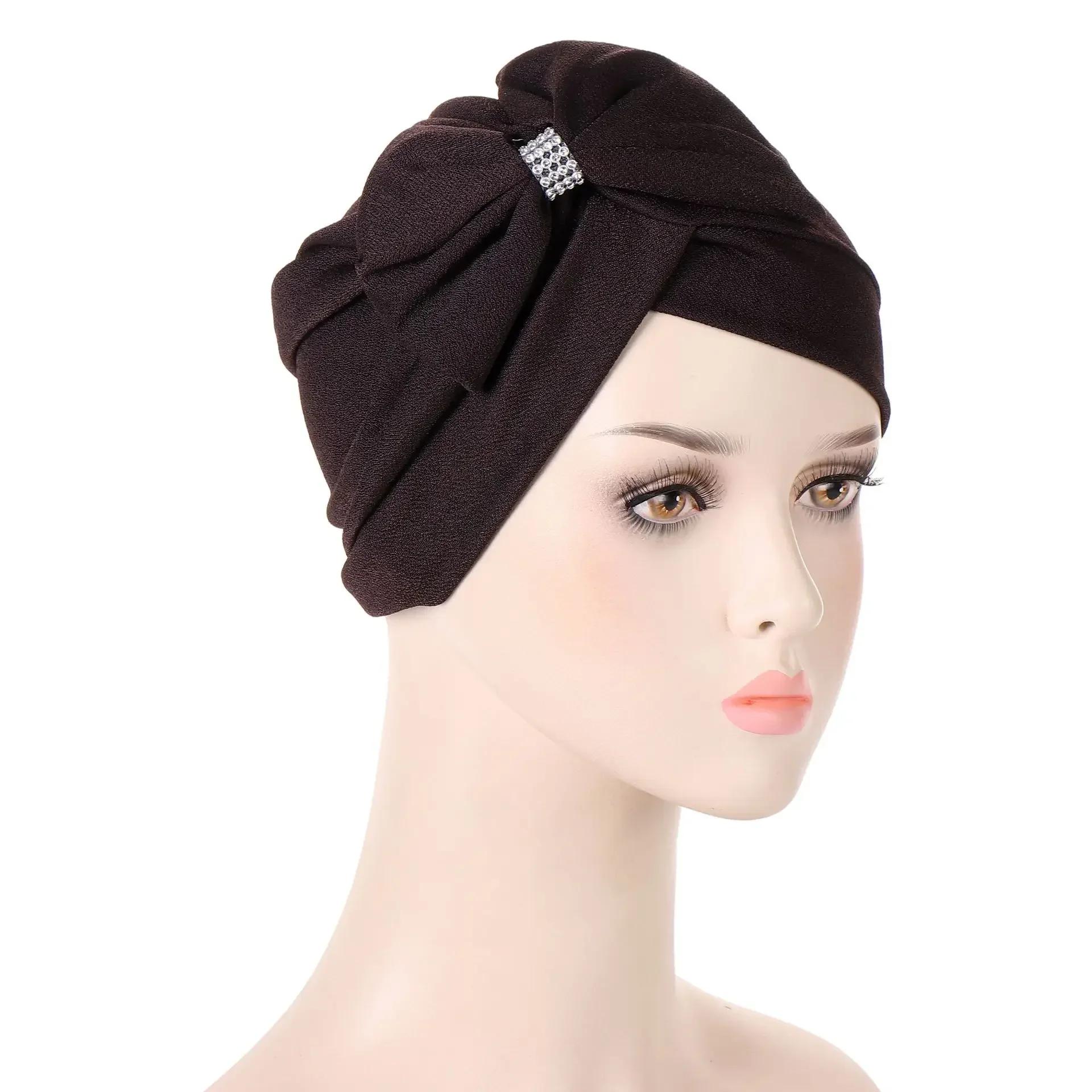 

Тюрбан с бантом для индийских женщин, мусульманский хиджаб, эластичная шапочка для химиотерапии, шляпа от рака, повязка на голову, шарф, шапочка-бини, чепчик, головной убор