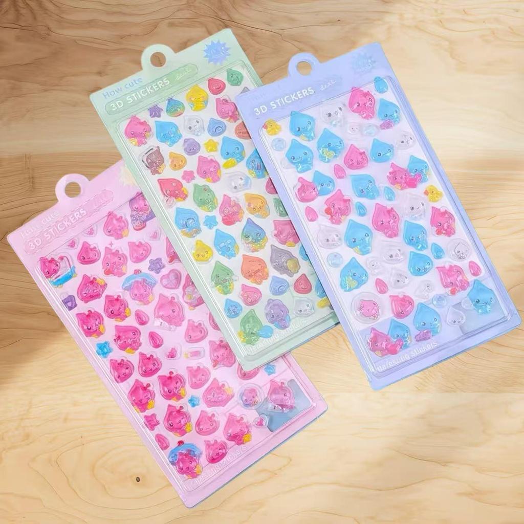 3D Japanese-Style Crystal Epoxy Cartoon Water Drop Sticker for Kids