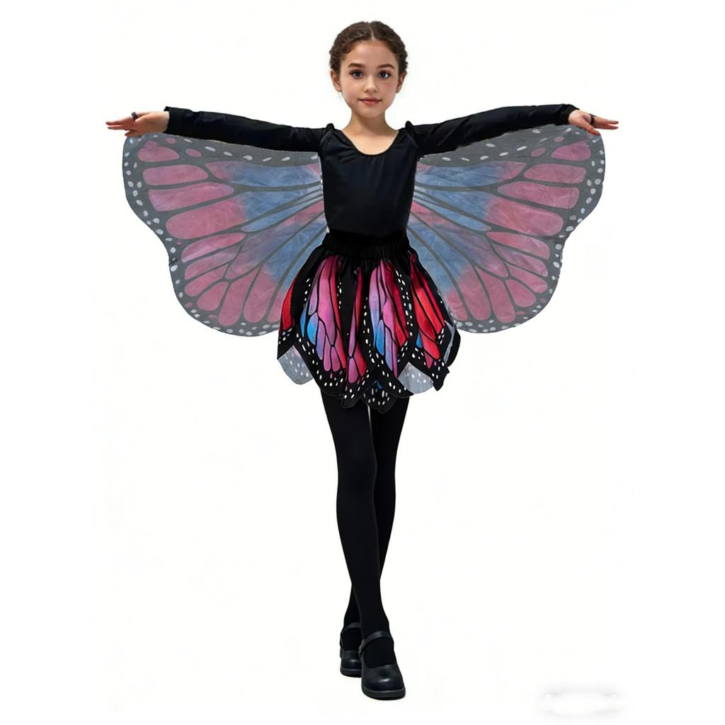 Dívčí Kostýmy pro vystoupení RolePlay Motýli Princezna Vílí Křídla Kouzelná Hůlka Čelenka Sukně Halloween Cosplay Party Rekvizity