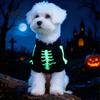 Small Breed Halloween Clothes Dog Jumpsuit, Glow-in-The-Dark Skeleton Pet Onesie, Spooky Soft Polyester Clothing Four-Legged for Dogs Trick-or-Treat
