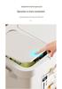Double-Layer Press-Type Kitchen Trash Can, Thickened, Large-Capacity, Dry/Wet Separation, No Bending Needed, with Lid