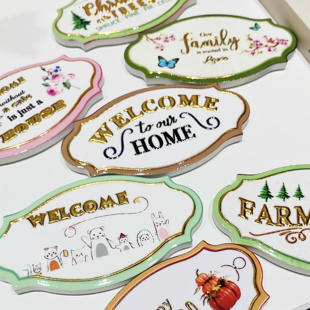 Retro Welcome Home Creative Refrigerator Stickers Home Decoration Refrigerator Stickers