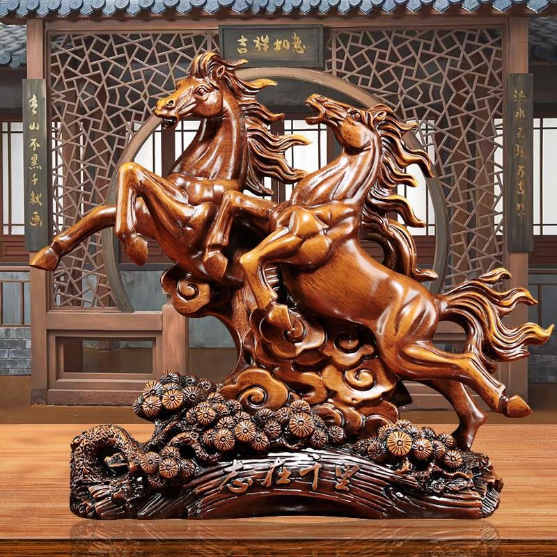 Wine Cabinet Zodiac Home Crafts Resin Animal Horse Statue Living Room Shop Opening Gifts Office Decor