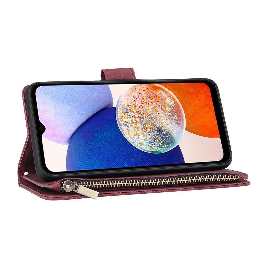 For Samsung Galaxy A35 5G Case Zipper Leather Wallet Cover with Multiple Card Slots