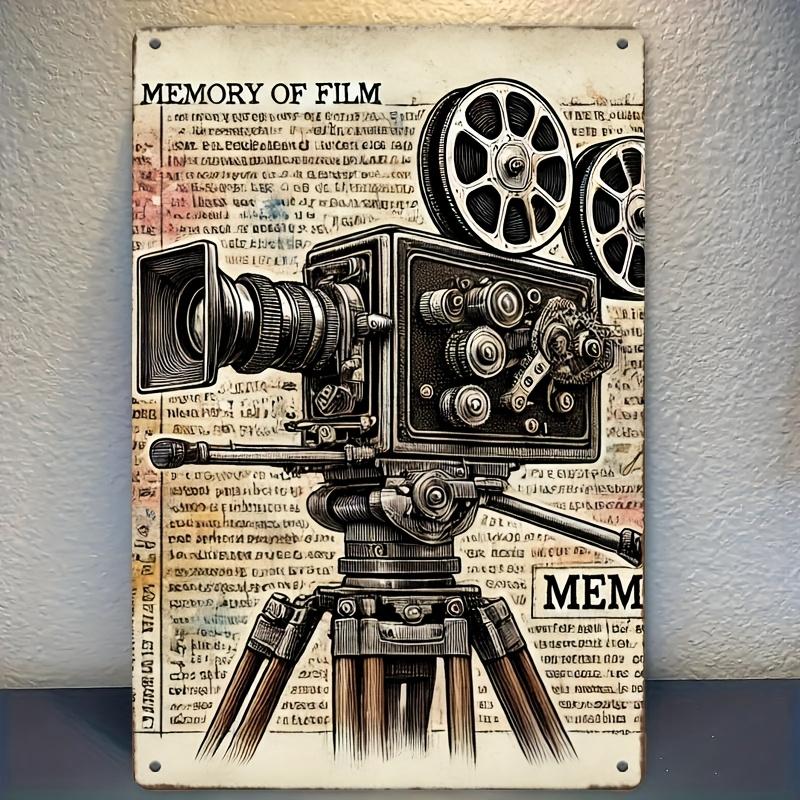 

Vintage Camera Metal Wall Art Retro Film Memories Decorative Sign Iron Material Perfect for Home Decor Gifts for Birth 20x30cm（7.8x11.8inch）