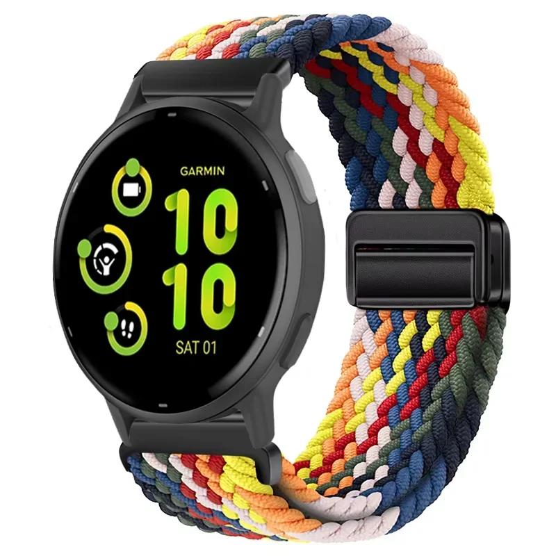 20/22mm Nylon Strap for Garmin Forerunner 55 165 970 570 965 955/Venu 4 45mm Magnetic Band Garmin Vivoactive 5 6/Vivomove Trend