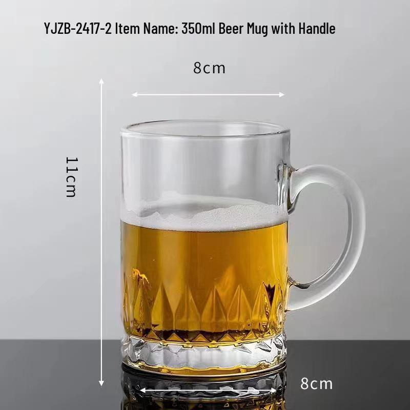 Large Capacity Waist-Slimming Crystal Beer Mug - Thickened Wheat Craft Glass for Household Use