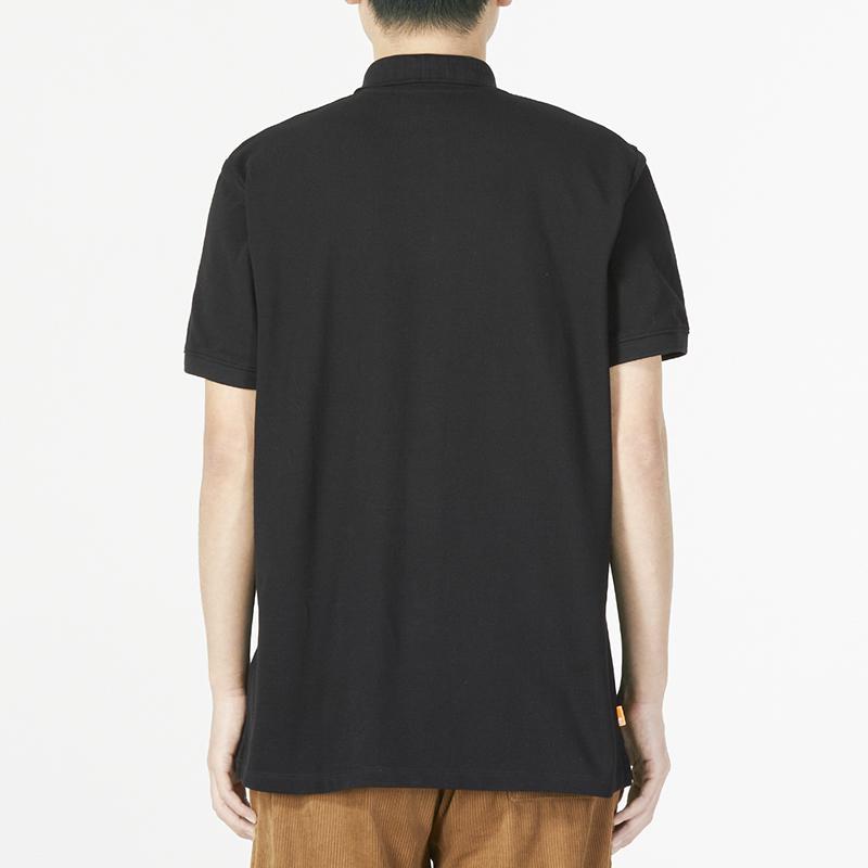 Timberland Logo Letter Print Sports Casual Short Sleeve Polo Shirt Men Polo Shirts Black A5PGC-001