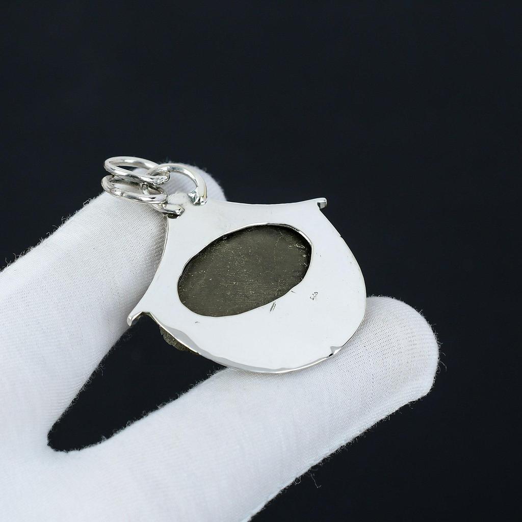 Pyrite Druzy Gemstone Handmade 925 Sterling Silver Pendant, Antique Natural Pyrite Druzy Pendant, Women's Jewelry, Unisex Pendant For Her