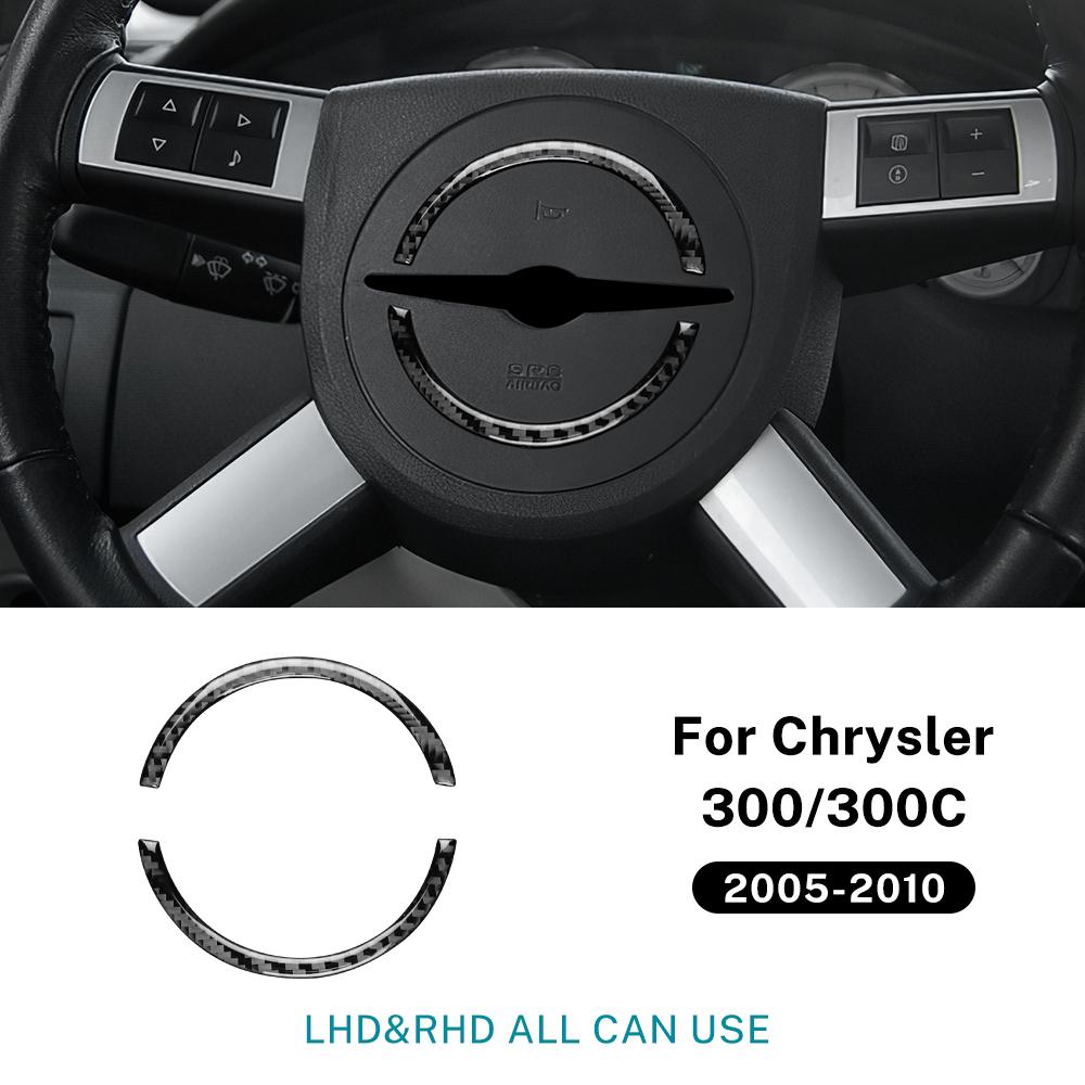 Echter Weicher Kohlefaseraufkleber Für Chrysler 300 300C 2005 2006 2007 2008 2009 2010 Auto Lenkrad Knopf Innenverkleidung