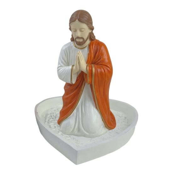Yousheng Catholic Rosary Holder Resin Prayer Rosary Stand Blessed Virgin Mary/Jesus Tabletop Jewelry Organizer Religious Gifts for Christian Home Mens