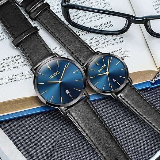 OLEVS Pair Watches, Popular Couple Watches for Men and Women, Pair Watch Set, Surprise Gift, Wedding Anniversary Gift, Couple's Anniversary Gift, Moth