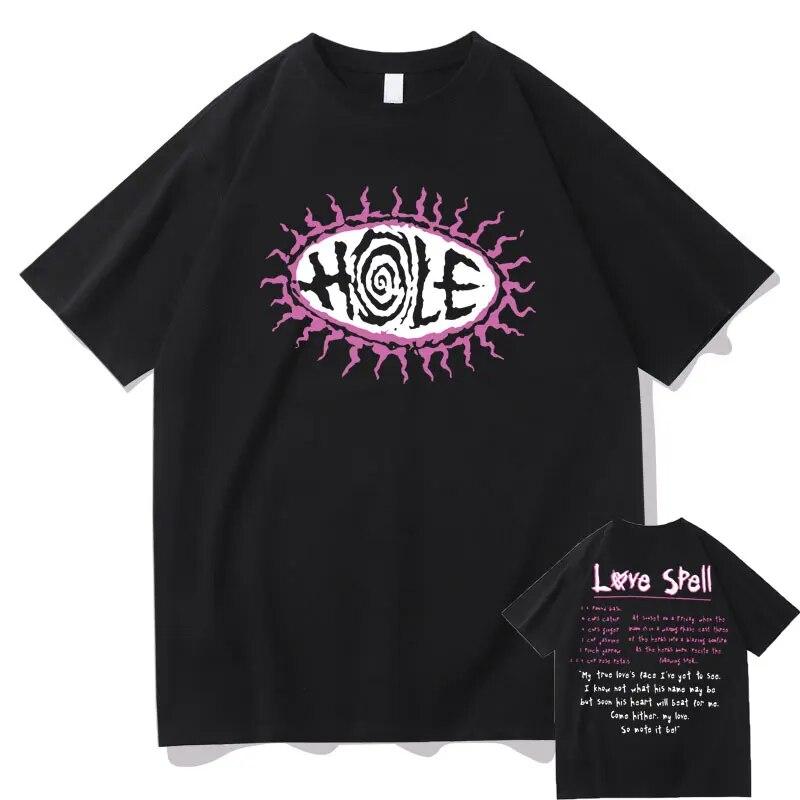 Cheap Hole Love Spell Lyrics T Shirt Vintage Hip Hop Unisex Women 