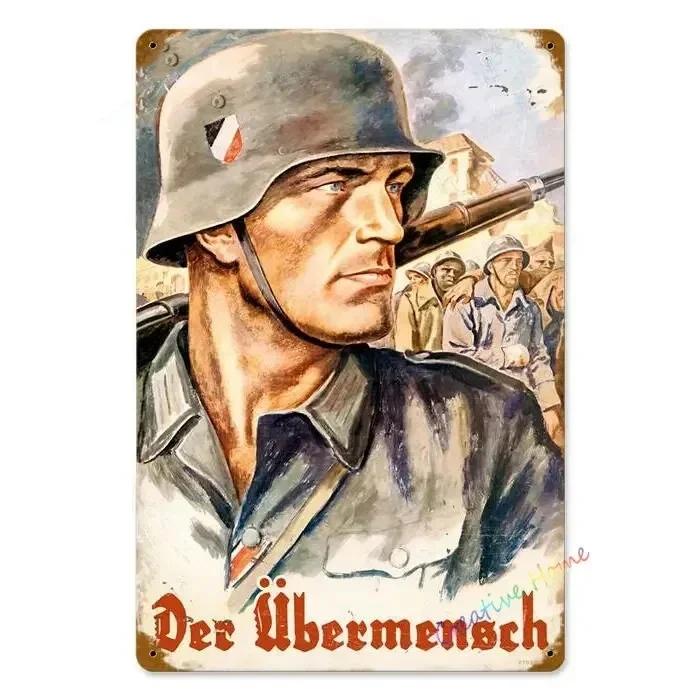 BarCafeVintageArt Keep Quiet Metal Sign-Vintage German Poster, Cave Sign|Great for Decorating Home Bar, Garage, Cafe&Living Room