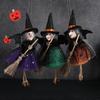 1pcs/3pcs Halloween witch doll angel hanging decorations with broom - no electricity required, suitable for multiple holiday ind