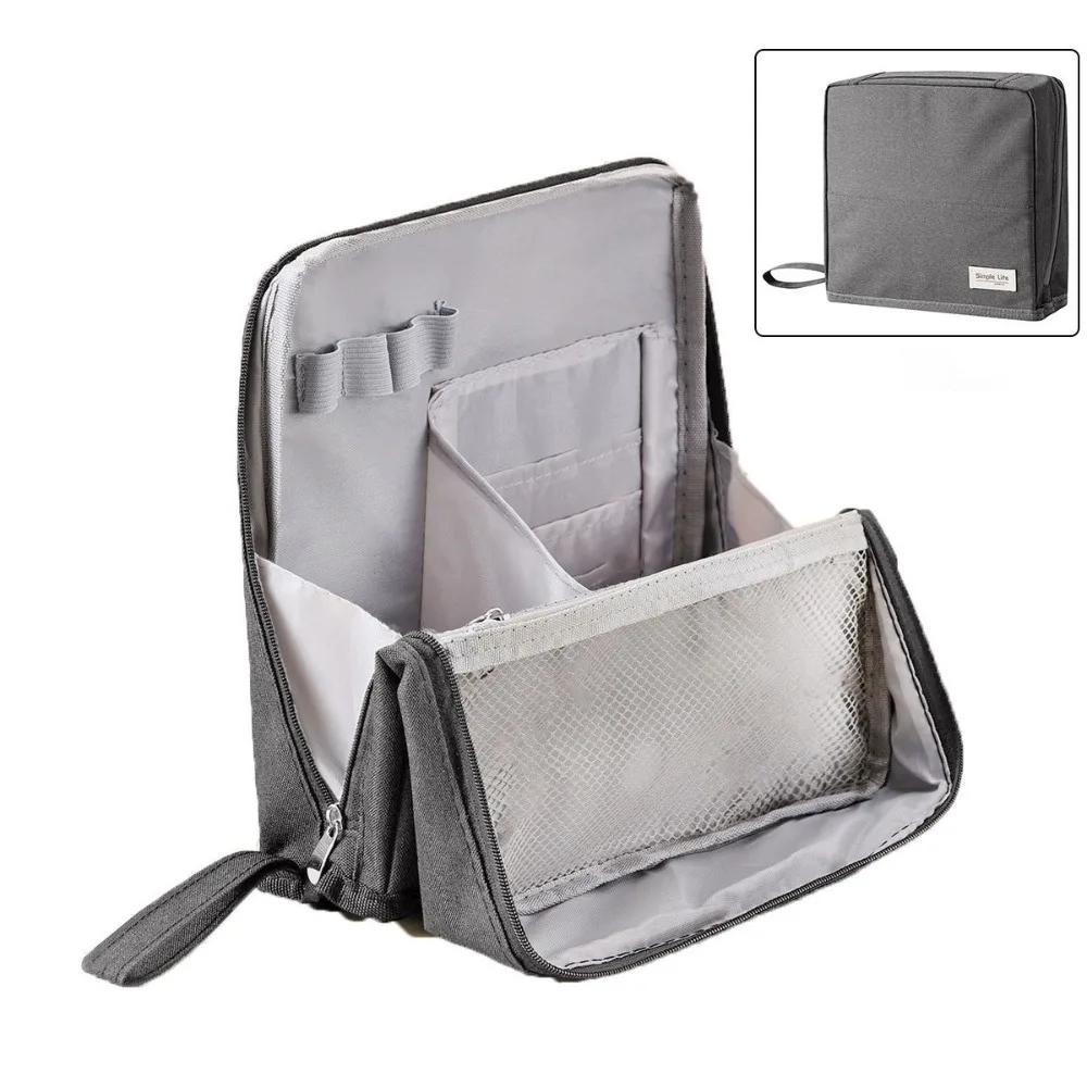 

Super-large Capacity Pen Case Student Study Supplies Storage Bag College Student Makeup Bag High Appearance Level Stationery Box серый