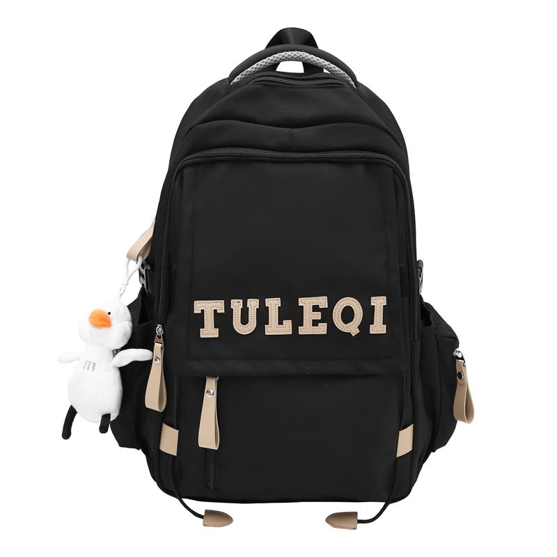 

Шкільний жіночий рюкзак Letter Student великої місткості Рюкзак молодшої школи для хлопчиків і дівчаток чорний