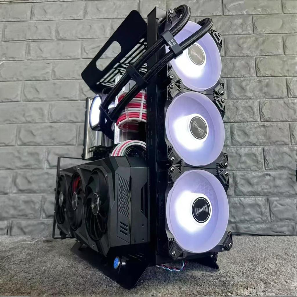 Open Chassis0/360Water cooling and air cooling ATX/matx Rack graphics card vertical installation computer mainframe small case