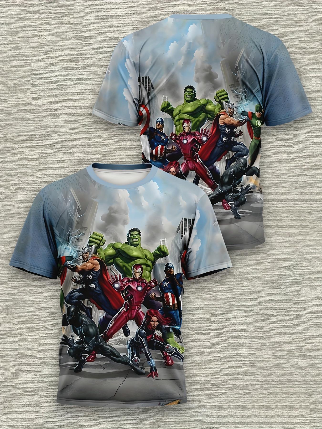 Marvel Iron for Man 3D Print Hulk Wonder WomanT-Shirt Marvel Short Sleeve T-Shirt Fashionable Cartoon Superhero Clothing S