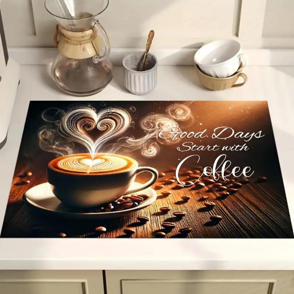 

Absorbent Non Slip Coffee Machine Drip Mat with Rubber Sole Anti Dirt Splash Pad Tray for Kitchen Counter Sink Countertop Decor 20x30cm