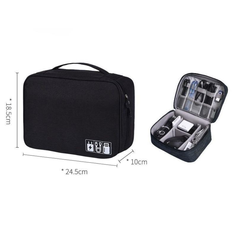 Torba do przechowywania kabli danych, torba do przechowywania power banku, etui na słuchawki cyfrowe pudełko do przechowywania, wielofunkcyjna torba podróżna z tkaniny Oxford