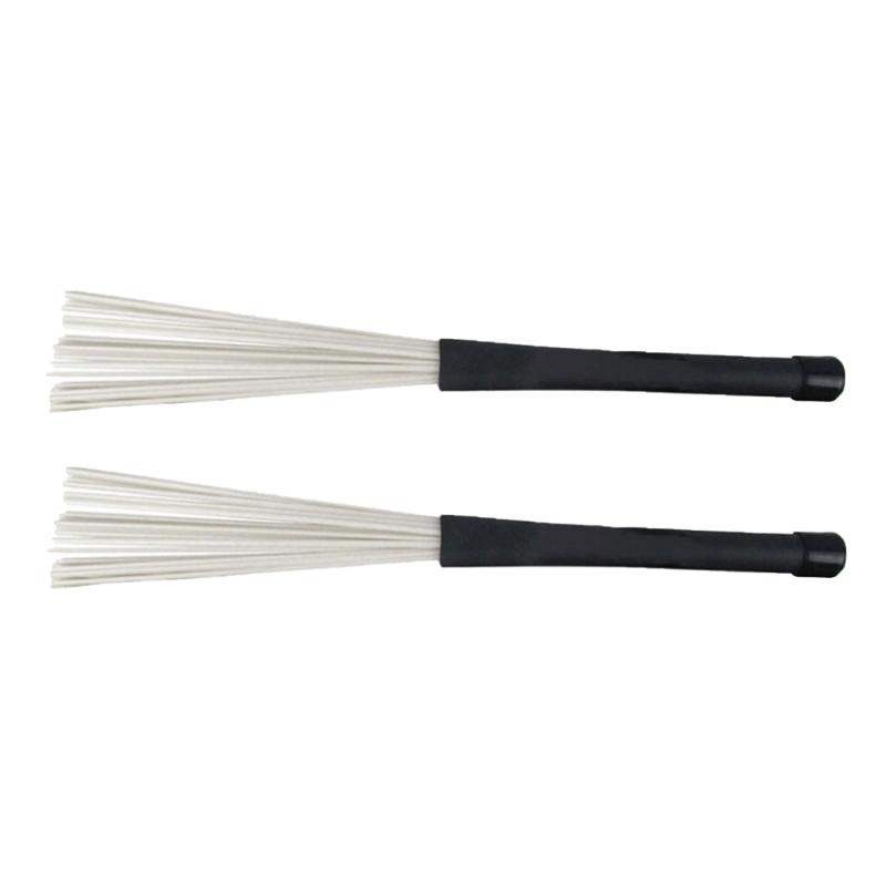 2Pcs Nylon Drum Brushes Drum Stick Brushes Percussion Drum Brush Stick for Jazzes Acoustic Playing Music Lover