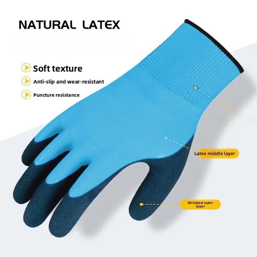 1Pair Winter Waterproof Work Safety Thermal Gloves Anti-Slip Grip Garden Gloves for Worker Builder Hands Protection