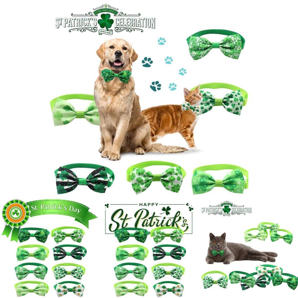 Lucky Green Check Collar Pet Accessory For St.paddys Day