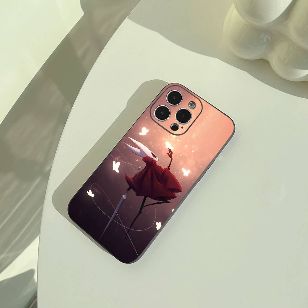 H-Hollow- K-Knight -S-Silksong Phone Case For iPhone 17,16,15,14,13,12,11 Pro Max,16/15/14Plus,XS Soft Black Cover