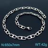 Trendy Stainless Steel Figaro Chain Bracelet & Necklace Set - Simple, Versatile Jewelry Accessory