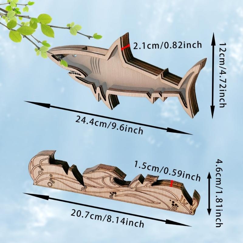 Starfishs Shape Seashells Display Box with Clear Acrylic Front Wood Seashells Holders for Shark Teeth Small Shadows Box