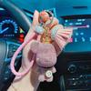 Car Studded Bear Key Chain Car Key Pendant Ladies Diamond Leather Rope Pendant Fashion Bag Pendant Online Celebrity Gift.