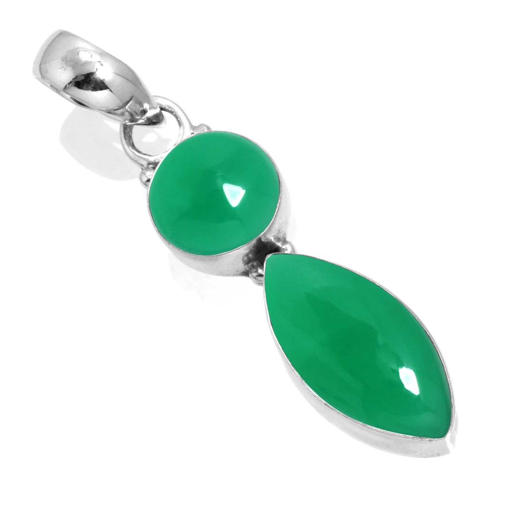 925 Sterling Silver Pendant Women Handmade Jewelry Valentine's Day Gift Amber Amethyst Black Onyx Carnelian Garnet Quartz Green Onyx Gold Stone