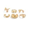 Landscape Water Droplets Hug Open Ring, Liquid Metal Pleated Irregular Crossed Ring