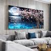 Moon Night Canvas Painting Landscape Poster and Prints Seaside Scenery Wall Art Pictures for Living Room Home Decoration Cuadros Frameless