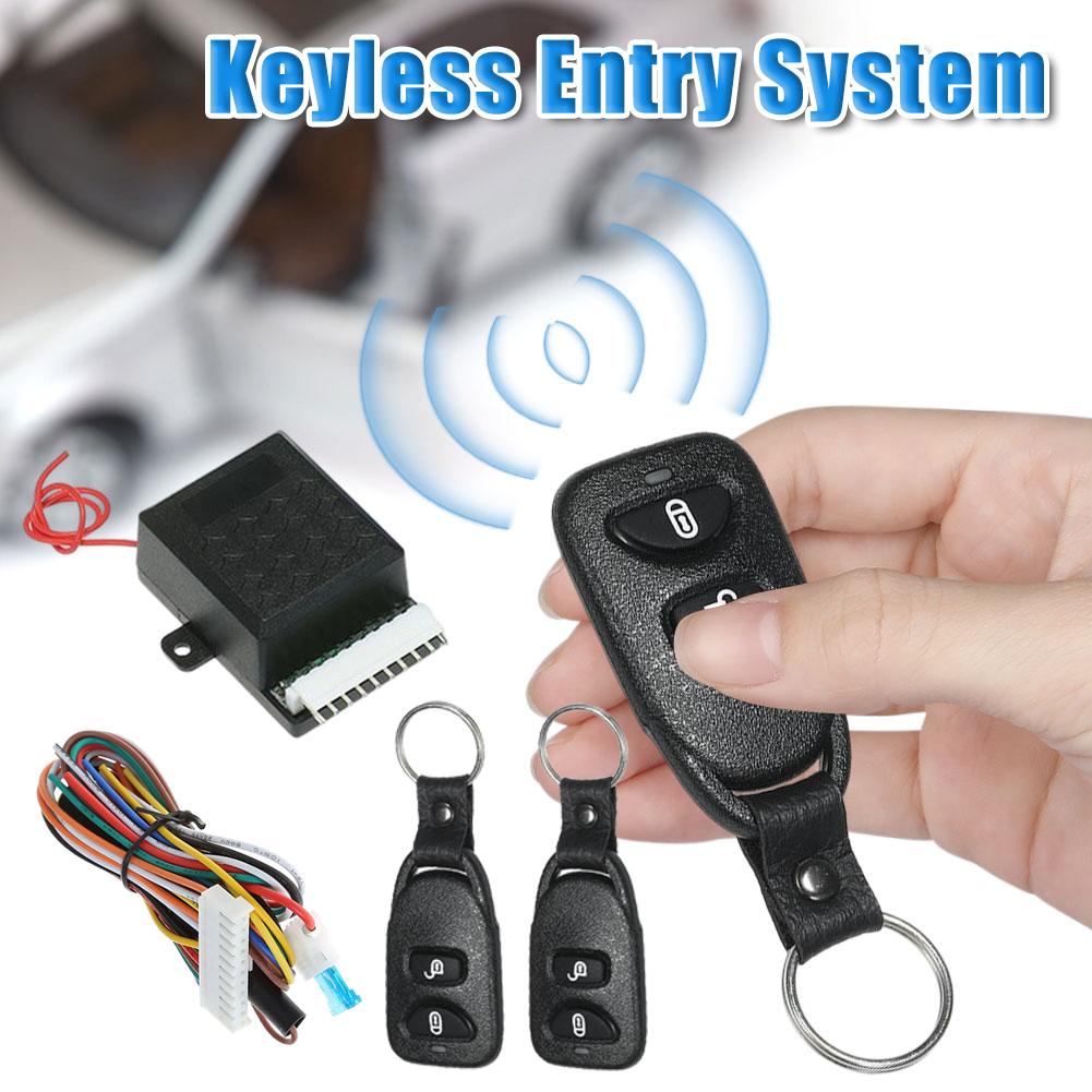 12V Vehicle Keyless Entry System with 2 Remote Control Vehicle Door Lock Anti-Theft System Universal Auto Remote Central Kit