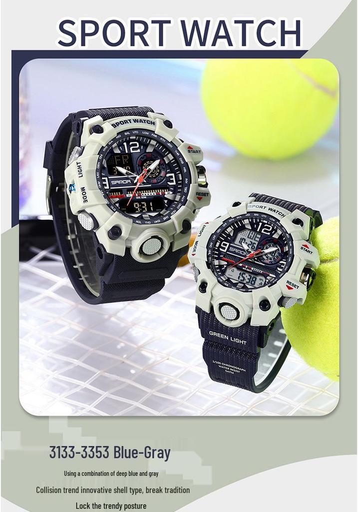 Sanda Korean Style Multi-Functional Luminous Sport Wristwatch for Couples