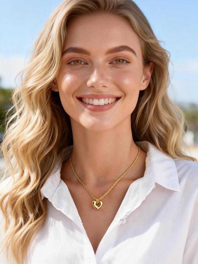 Stainless Steel Twist Rope Heart Necklace, 18K Gold Plated Love Pendant, Women‘s Fashion Jewelry Tarnish-proof