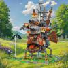 MOC Classical Mobile Castle Building Blocks Model Set Howled-Movinged Animated House Bricks Assembly Toys Kids Birthday Gifts