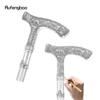 Gold Luxury Bear Handle Walking Cane Fashion Decorative Walking Stick Gentleman Elegant Cosplay Cane Knob Crosier 90cm