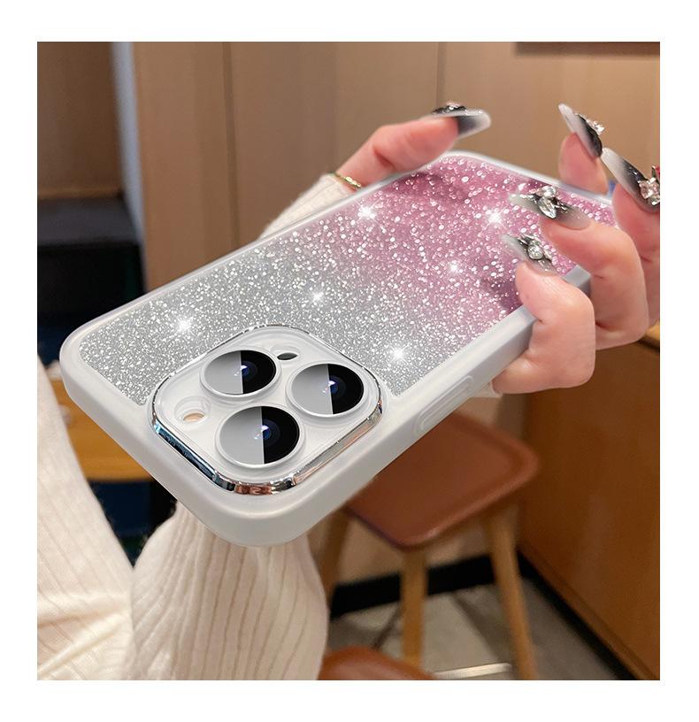Fashion Bling Glitter Phone Case  For iPhone 16 15 Pro Max 14 13 12 11 16Plus Luxury Shockproof Bumper Silicone Clear Back Cover