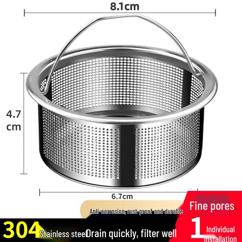 Feinmaschiger Edelstahl-Abtropfkorb für Küchenspüle