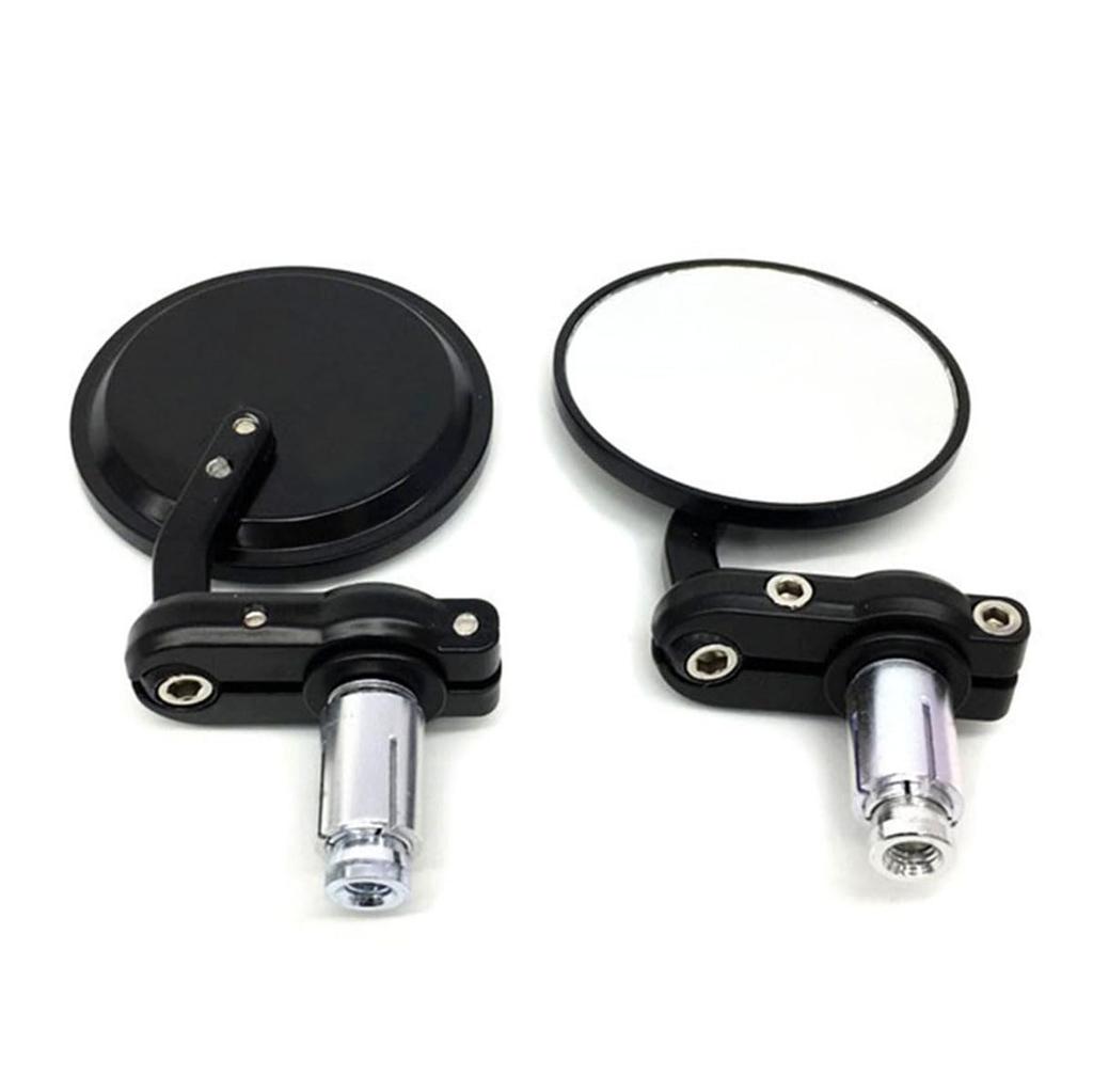 SZYUMO 22mm Universal Motorcycle Bar Mini Mirror Set for Easy Round Shape Mirrors, Scooters, Installation, (Black)