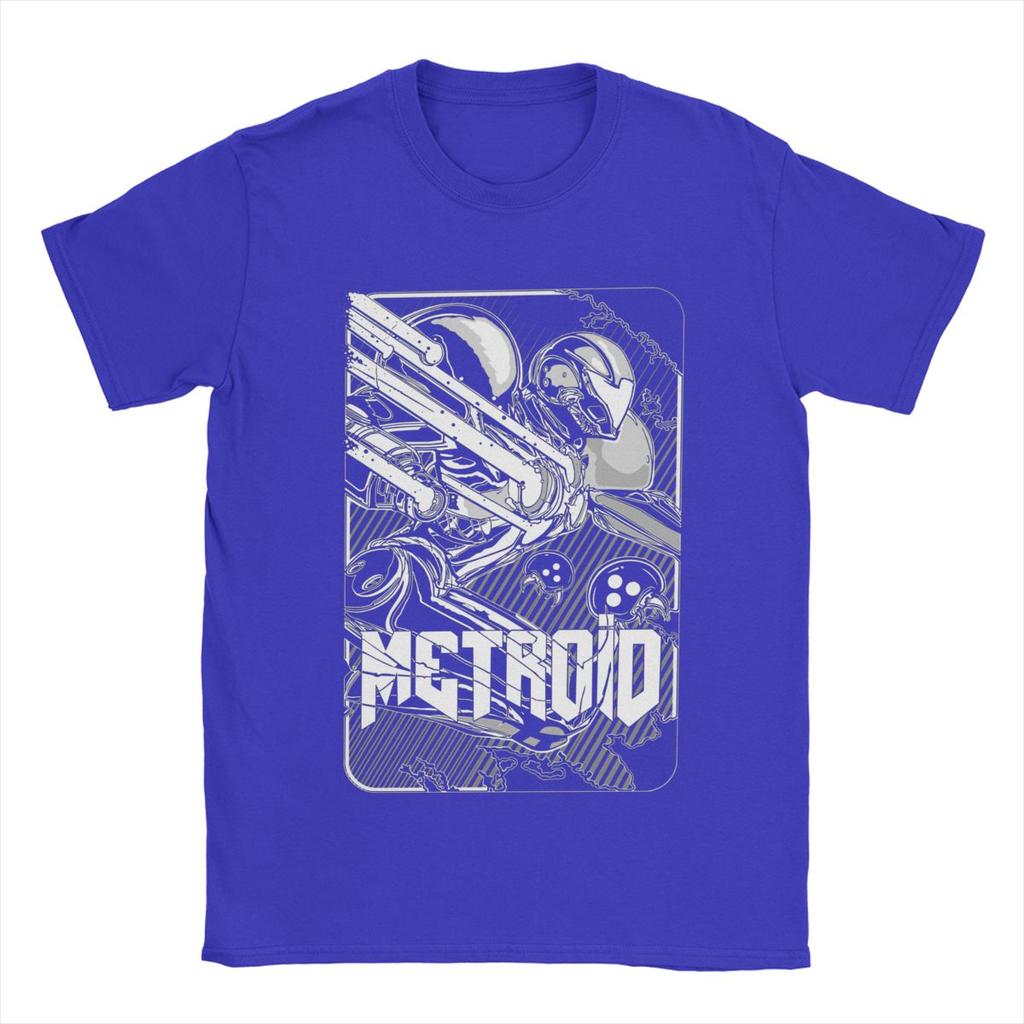 Super Metroid Men T Shirt Game Leisure Tee Shirt Short Sleeve Round Neck T-Shirt Cotton Plus Size Clothes